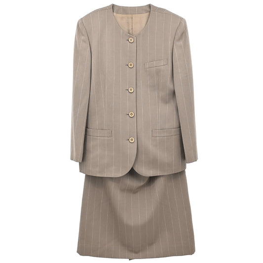 Burberrys Setup Suit Jacket Skirt Brown #36-38