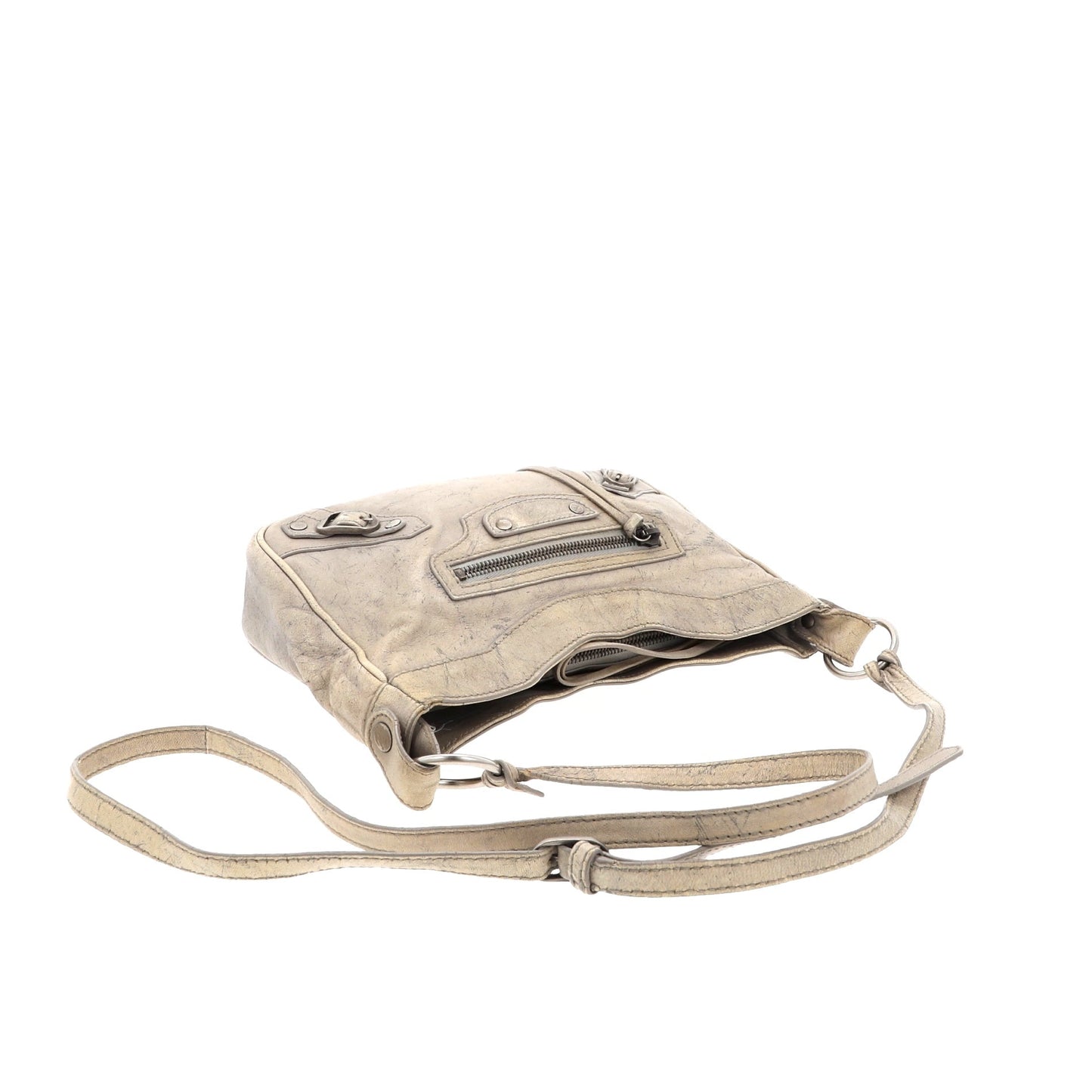 BALENCIAGA Hip Crossbody Bag in Grey Leather