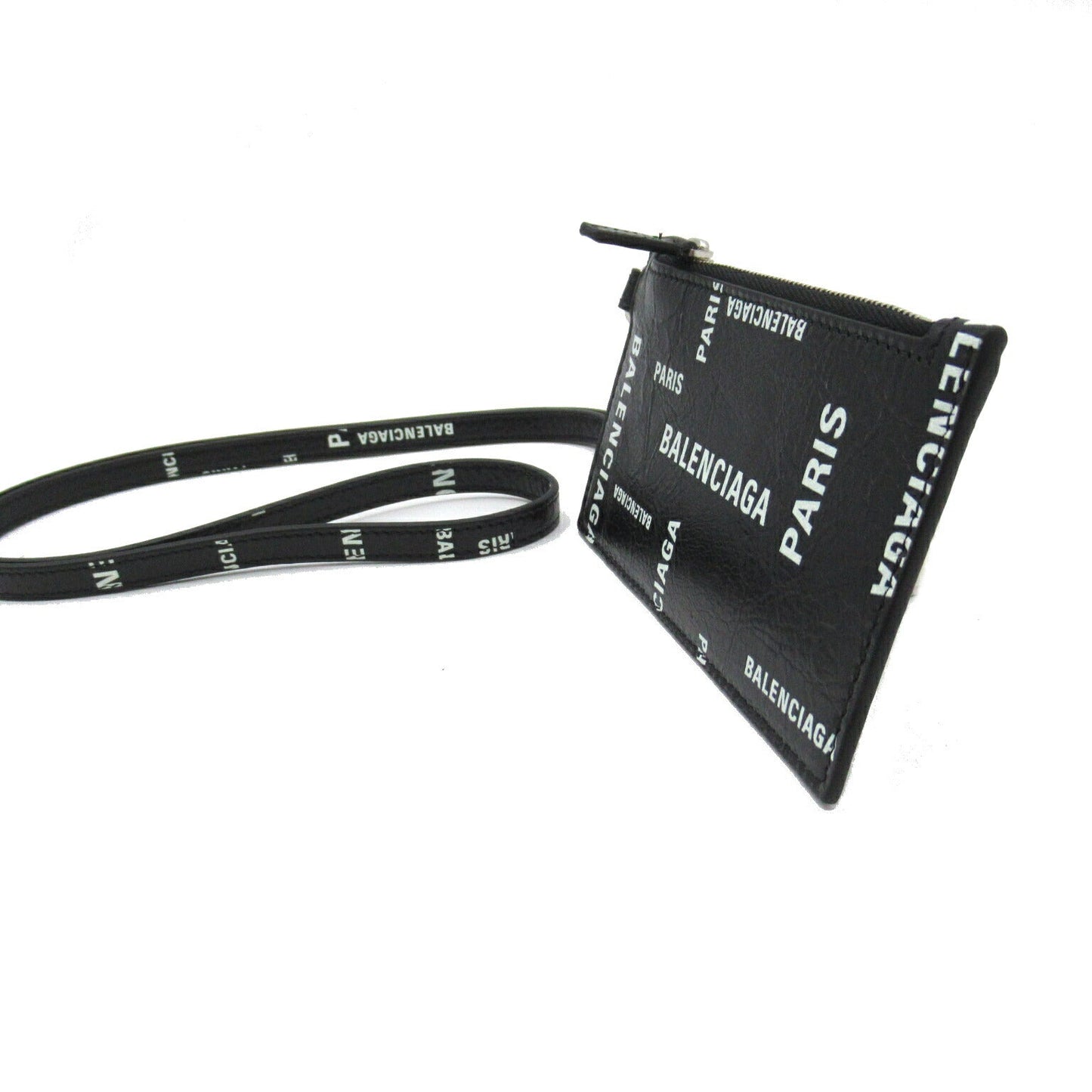Balenciaga Leather Strap Keyring Card Case