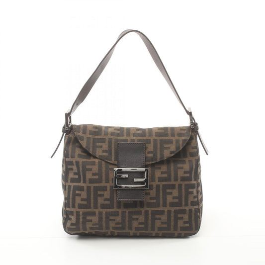 Fendi Mamma Baguette Zucca Canvas Leather Bag
