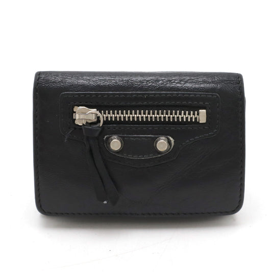 Balenciaga Classic Mini Leather Wallet Black