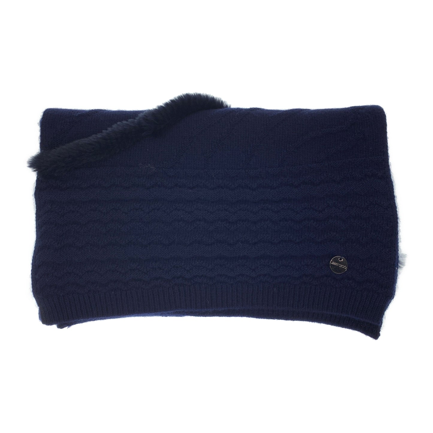 JIMMY CHOO/Muffler Scarf/NVY/Wool
