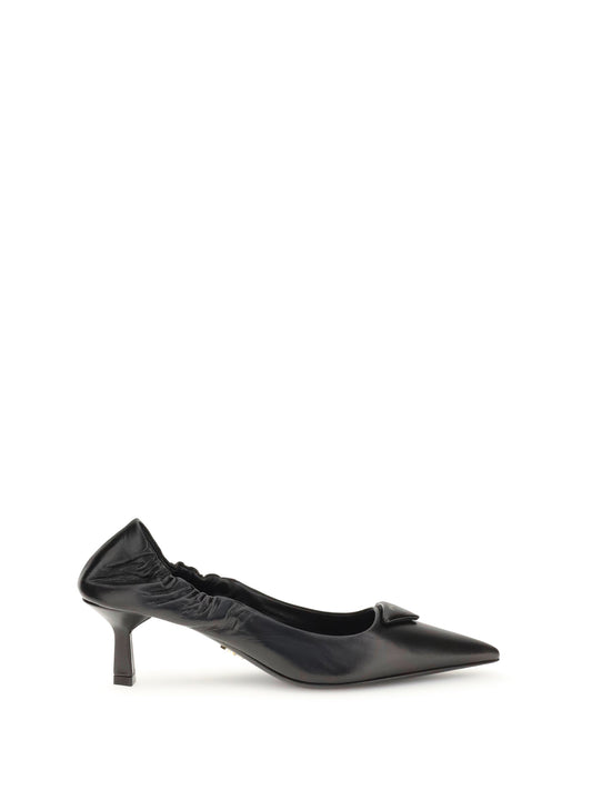 Prada Women Leather Logo Pumps