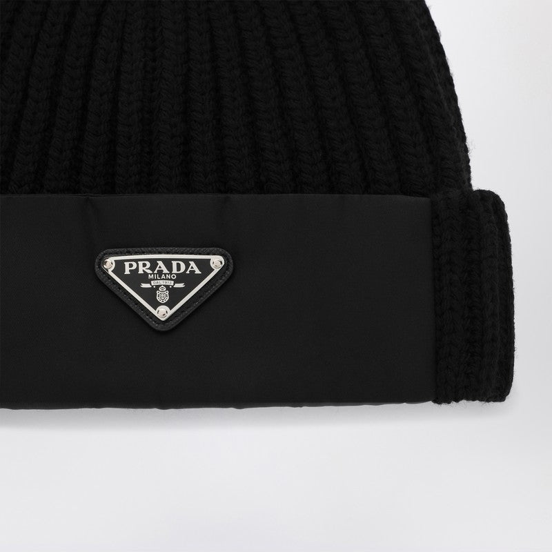 Prada Wool And Re-Nylon Hat With Triangle Logo Men