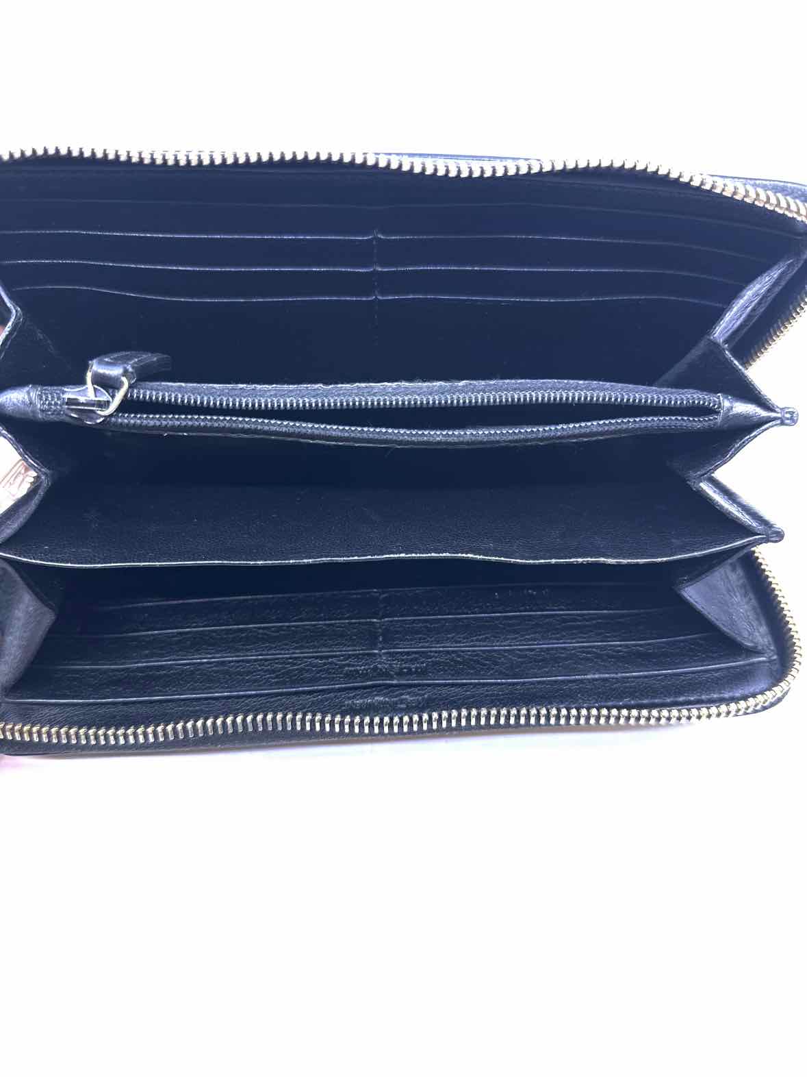 YVES SAINT LAURENT Continental Black Leather Solid Wallet