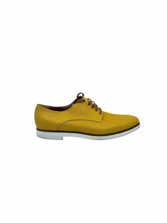 FENDI Size 8.5 Mustard Lizard Oxfords