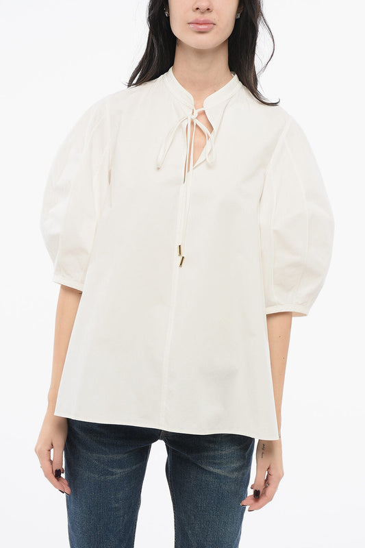 Chloe 3/4 Sleeved Shirt with Self-tie Detailing 40 White