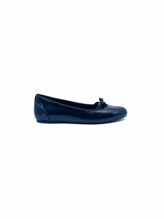 PRADA Size 7.5 Black Patent Leather Flats