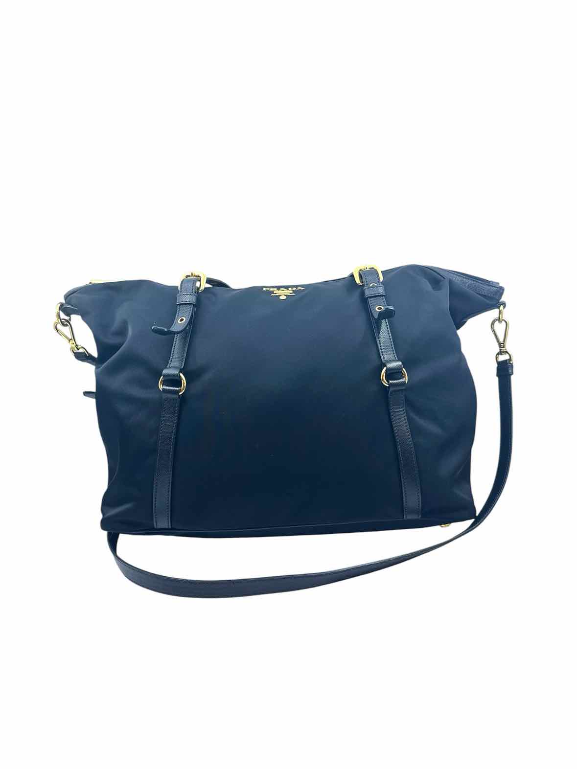PRADA Black Nylon Solid Handbag