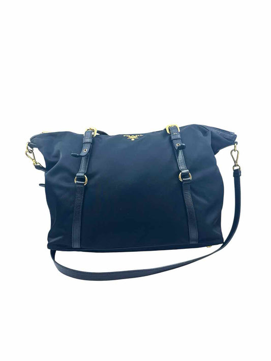 PRADA Black Nylon Solid Handbag