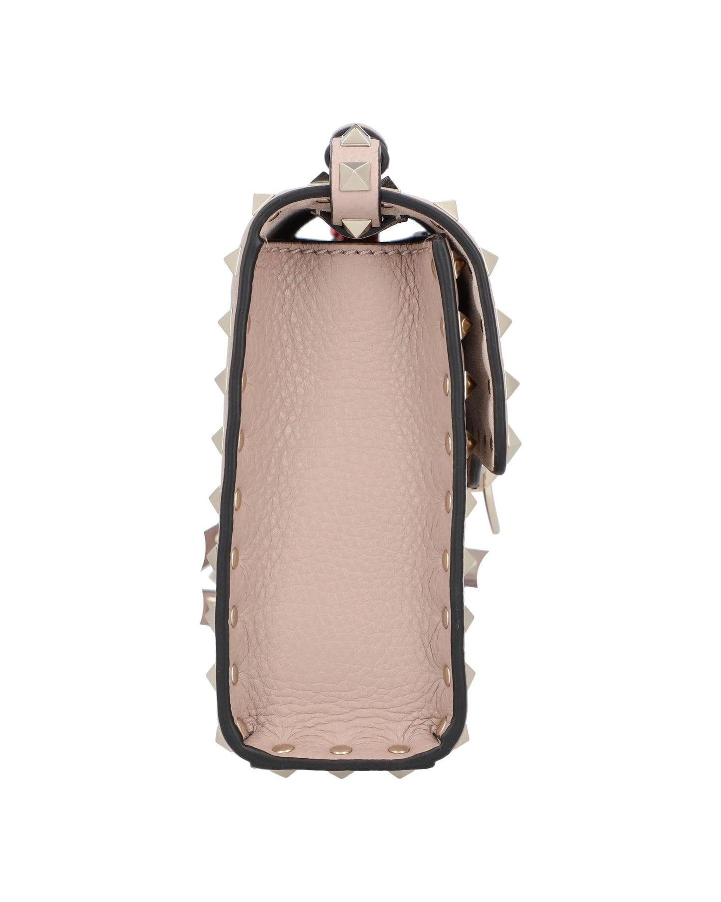 Valentino Garavani Rockstud Shoulder Bag Leather Women Brown | Beige Handbags
