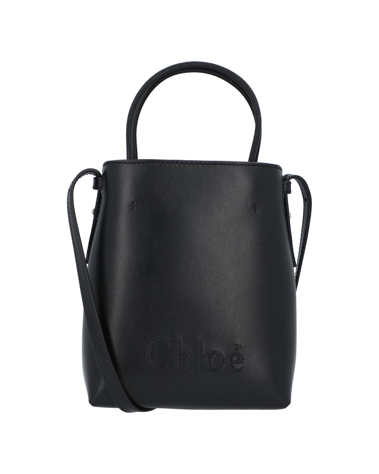 Chloe Mini Kiss Tote Bag Leather Women Black | Black ONE SIZE black | black