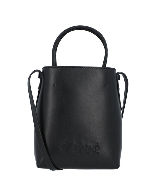 Chloe Mini Kiss Tote Bag Leather Women Black | Black ONE SIZE black | black