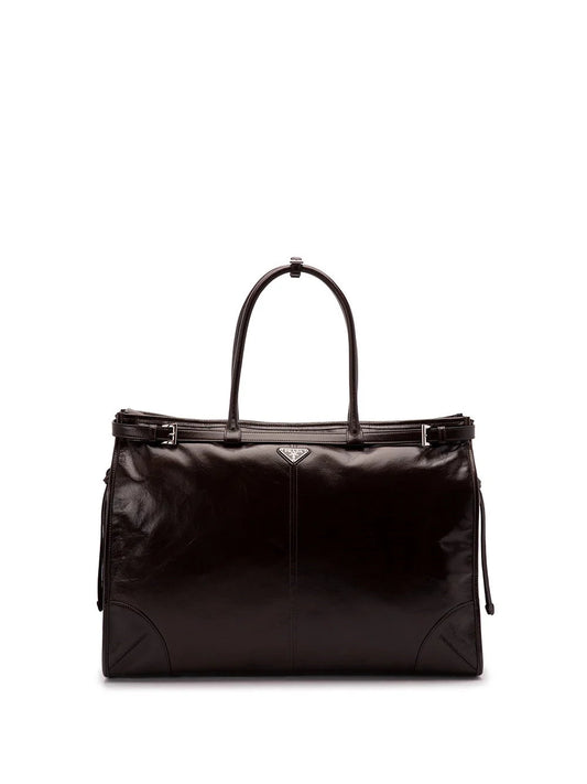 Prada Men Leather Tote Bag