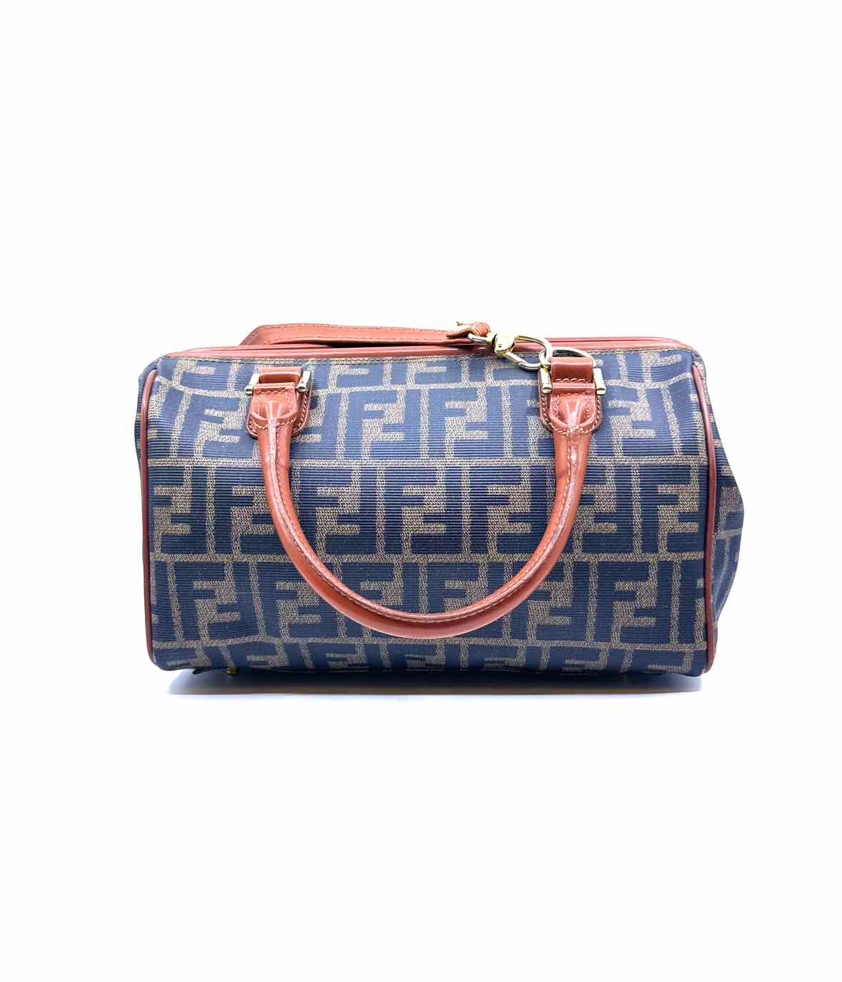 FENDI Brown, black Coated canvas Monogram Handbag