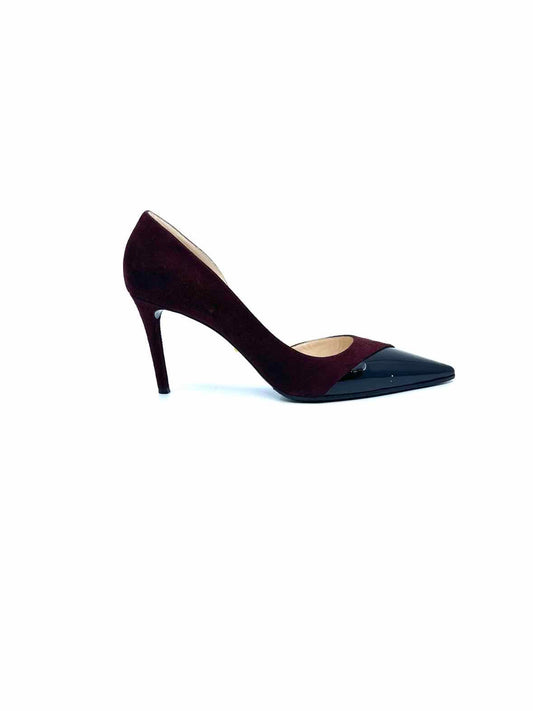 PRADA Size 9 Maroon, Black Suede Pumps