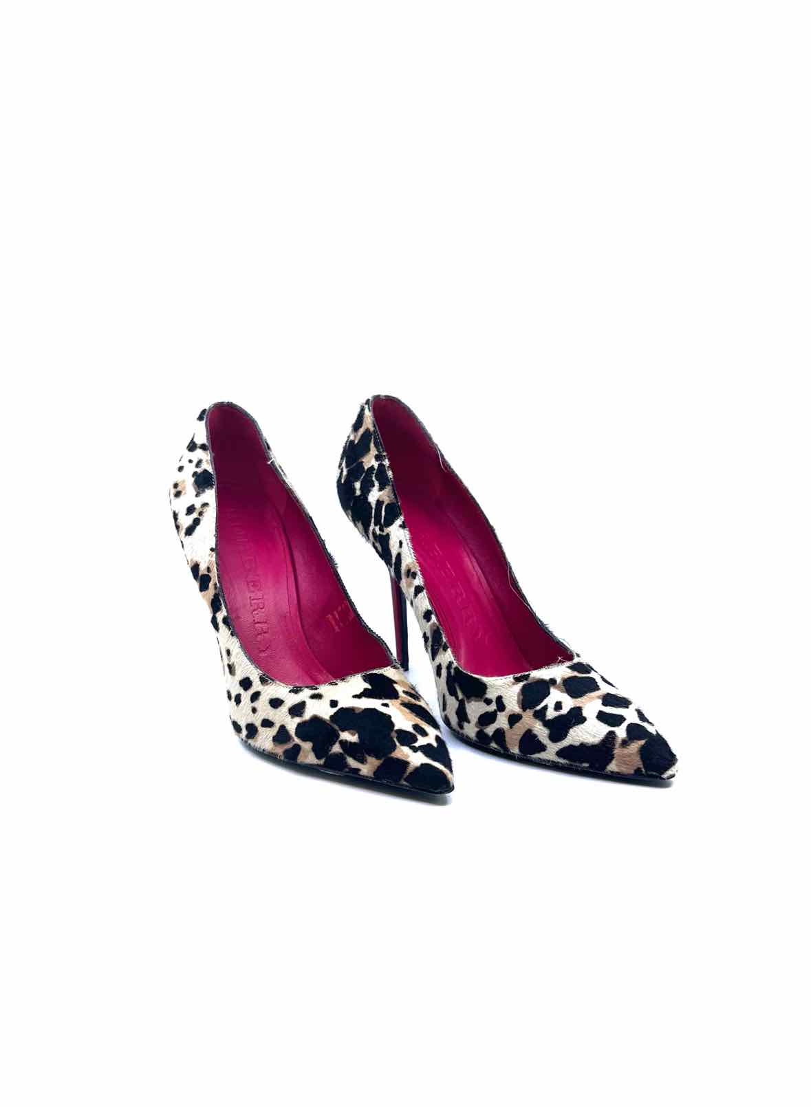 BURBERRY Size 8 Black, Cream PONY HAIR Solid Pumps
