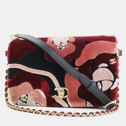 Chanel  Multicolour Paris-Cosmopolite Velvet Camellia Flap Bag