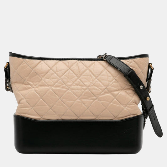 Chanel Beige/Black Medium Lambskin Gabrielle Crossbody