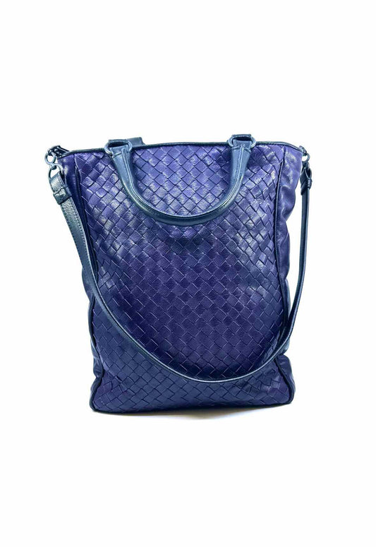 BOTTEGA VENETA Purple Leather Woven Handbag
