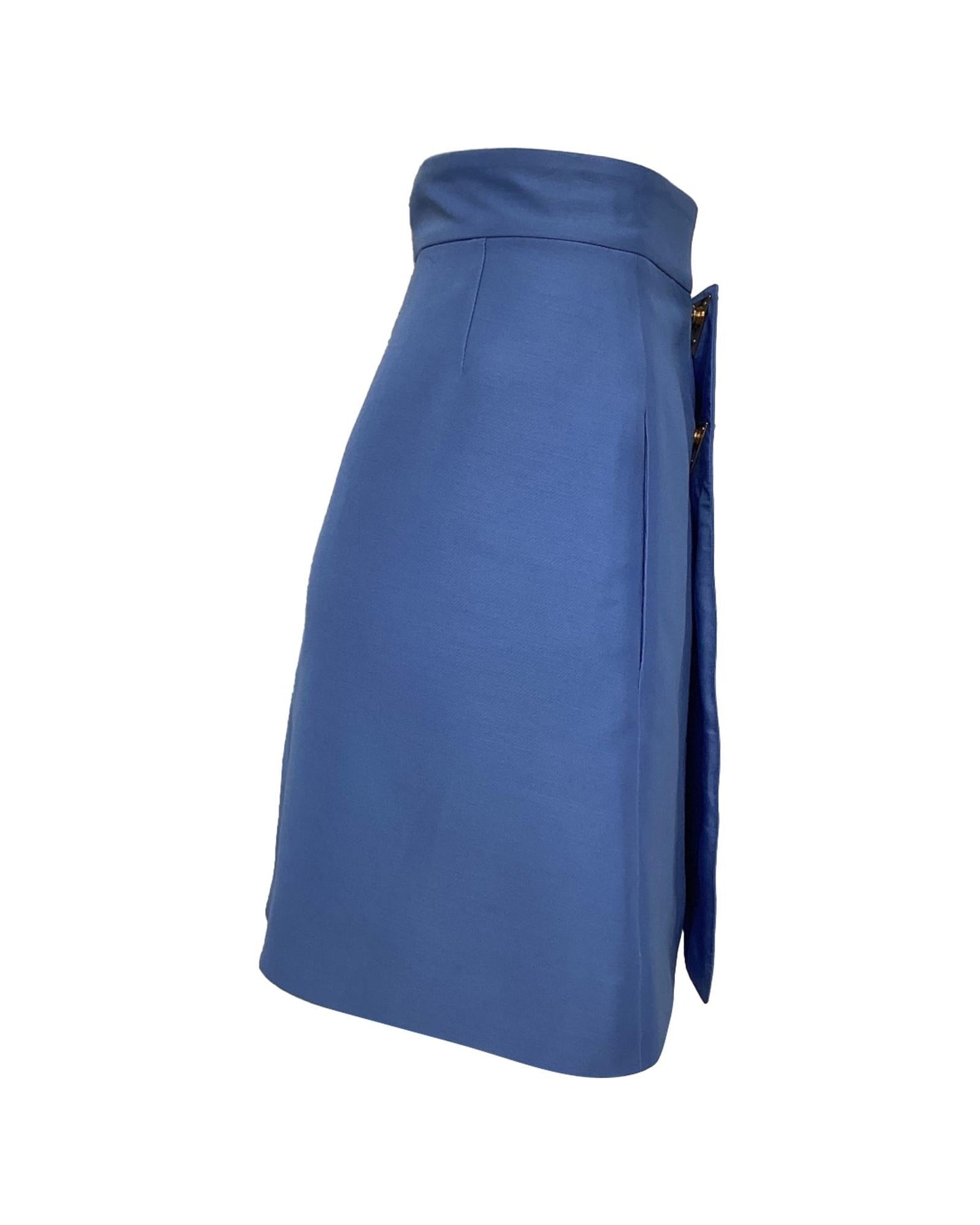 Valentino Garavani ALine Mini Skirt with VShaped Buttons Women Blue