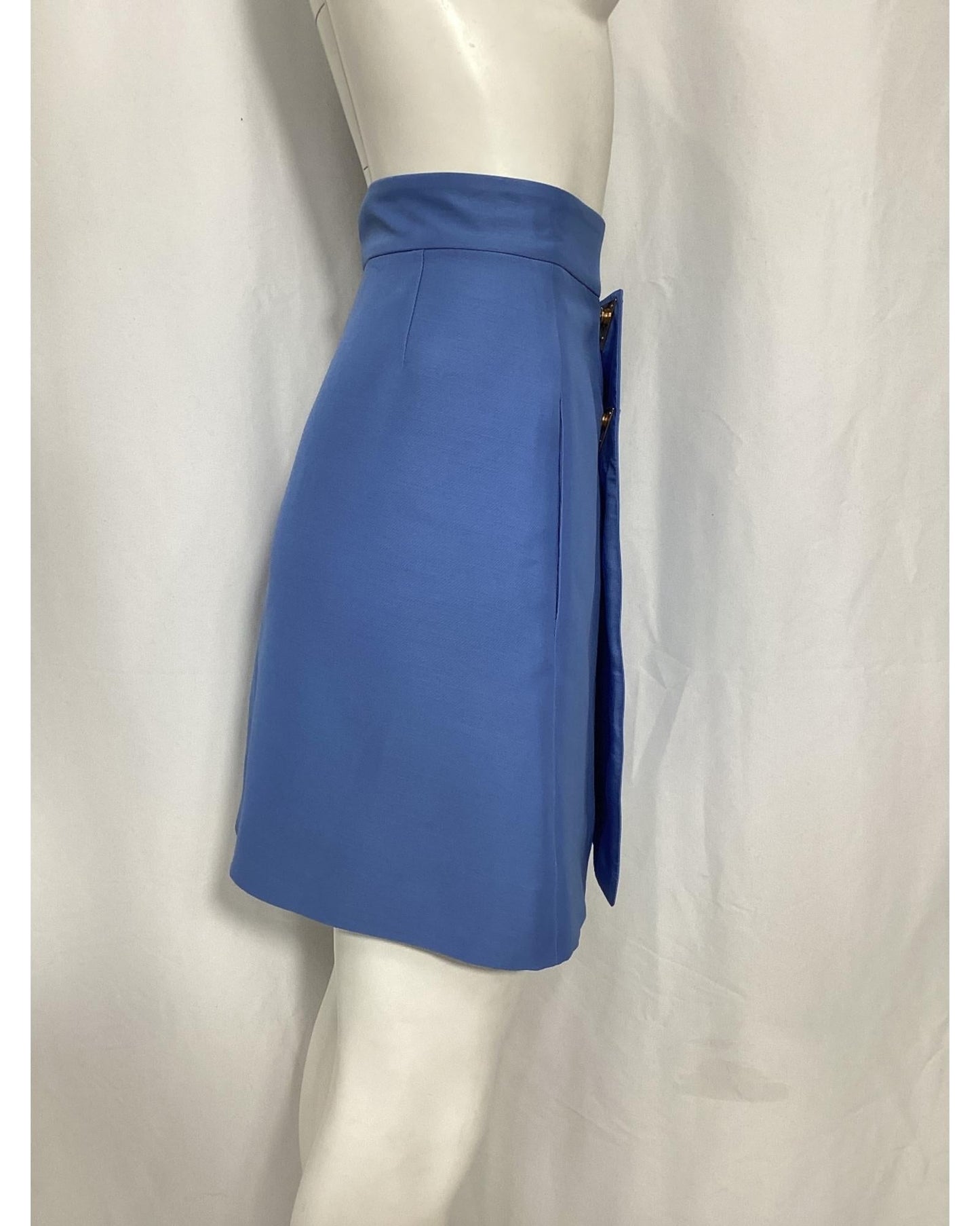 Valentino Garavani ALine Mini Skirt with VShaped Buttons Women Blue