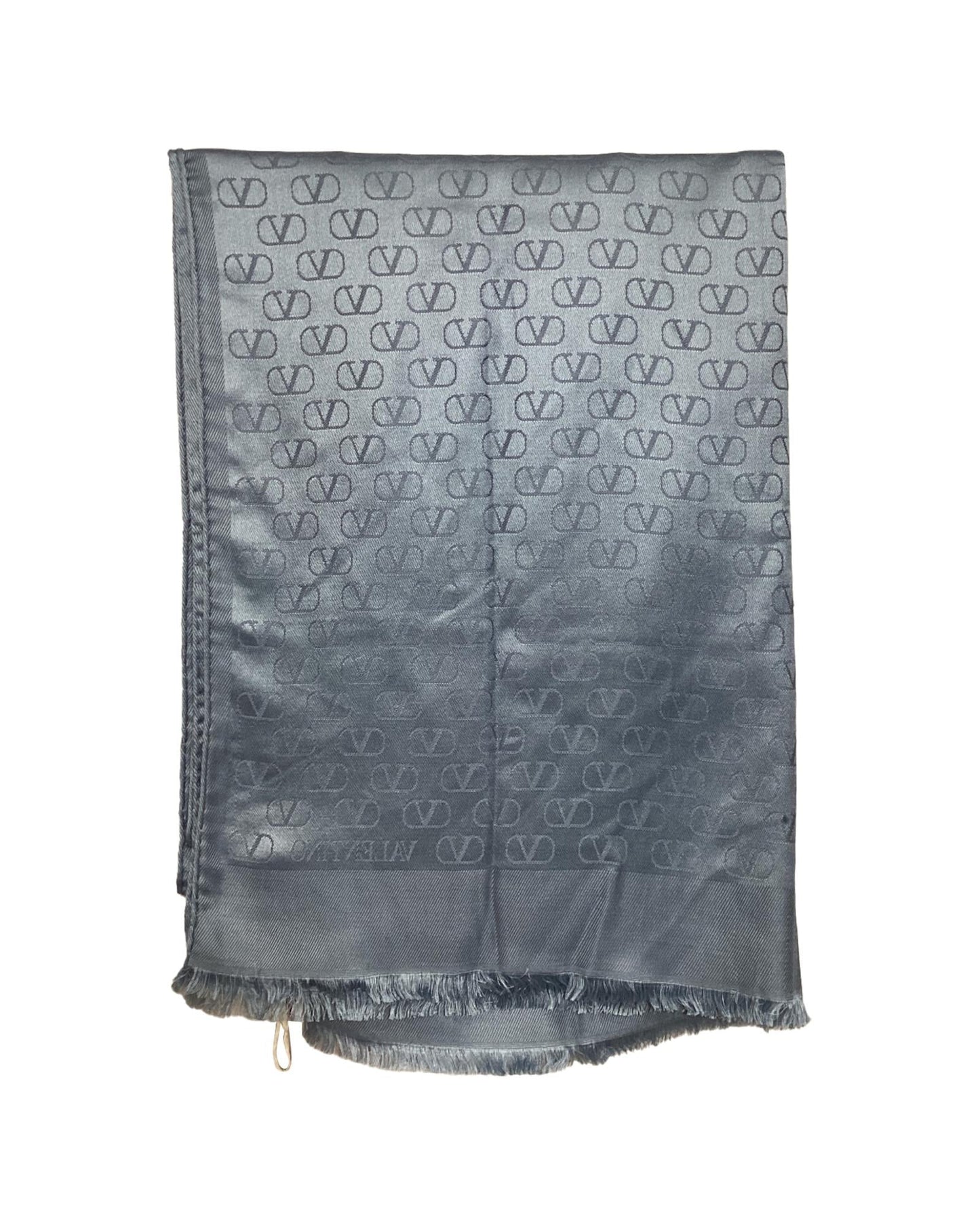 Valentino Garavani Logo Scarf Women Grey Scarves & Shawls