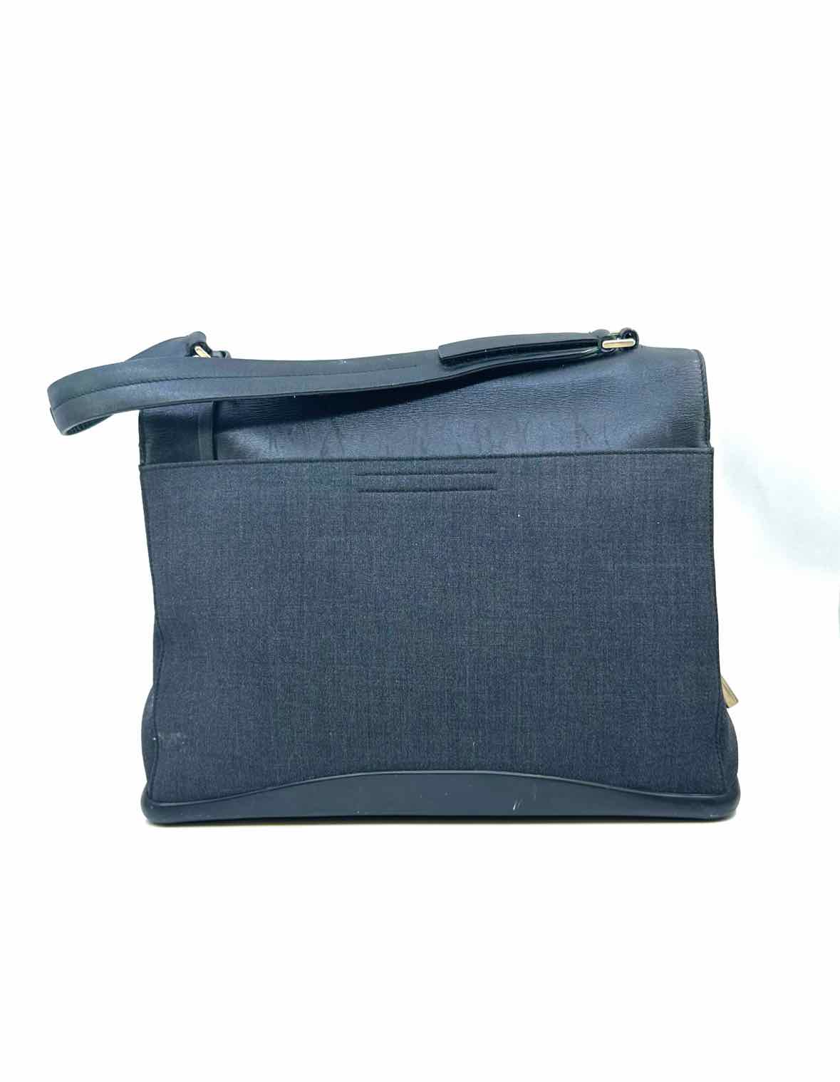 PRADA Black, grey Leather Canvas Solid Handbag