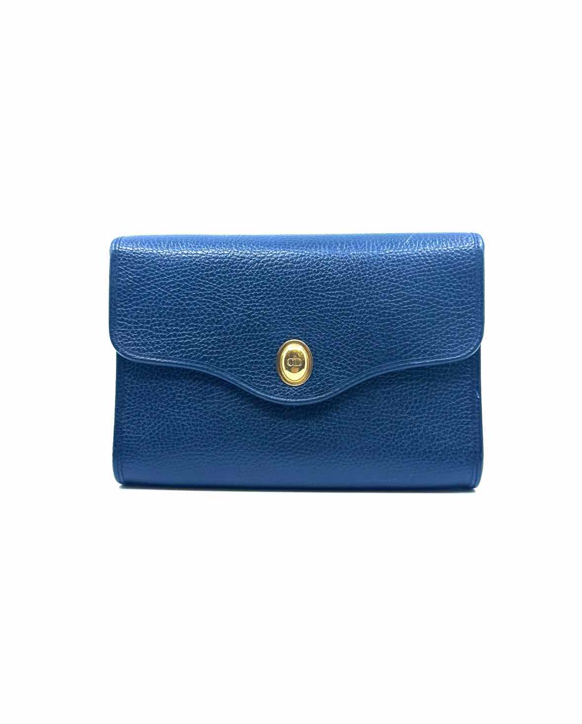 CHRISTIAN DIOR Navy Leather Clutch
