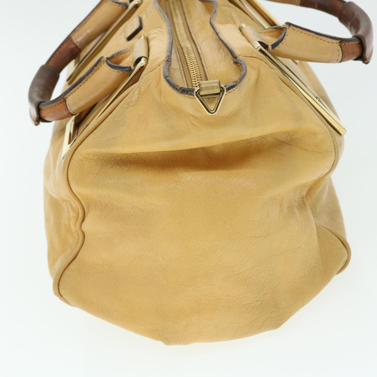 Chloe Etel Hand Bag Leather 2way Yellow 51664