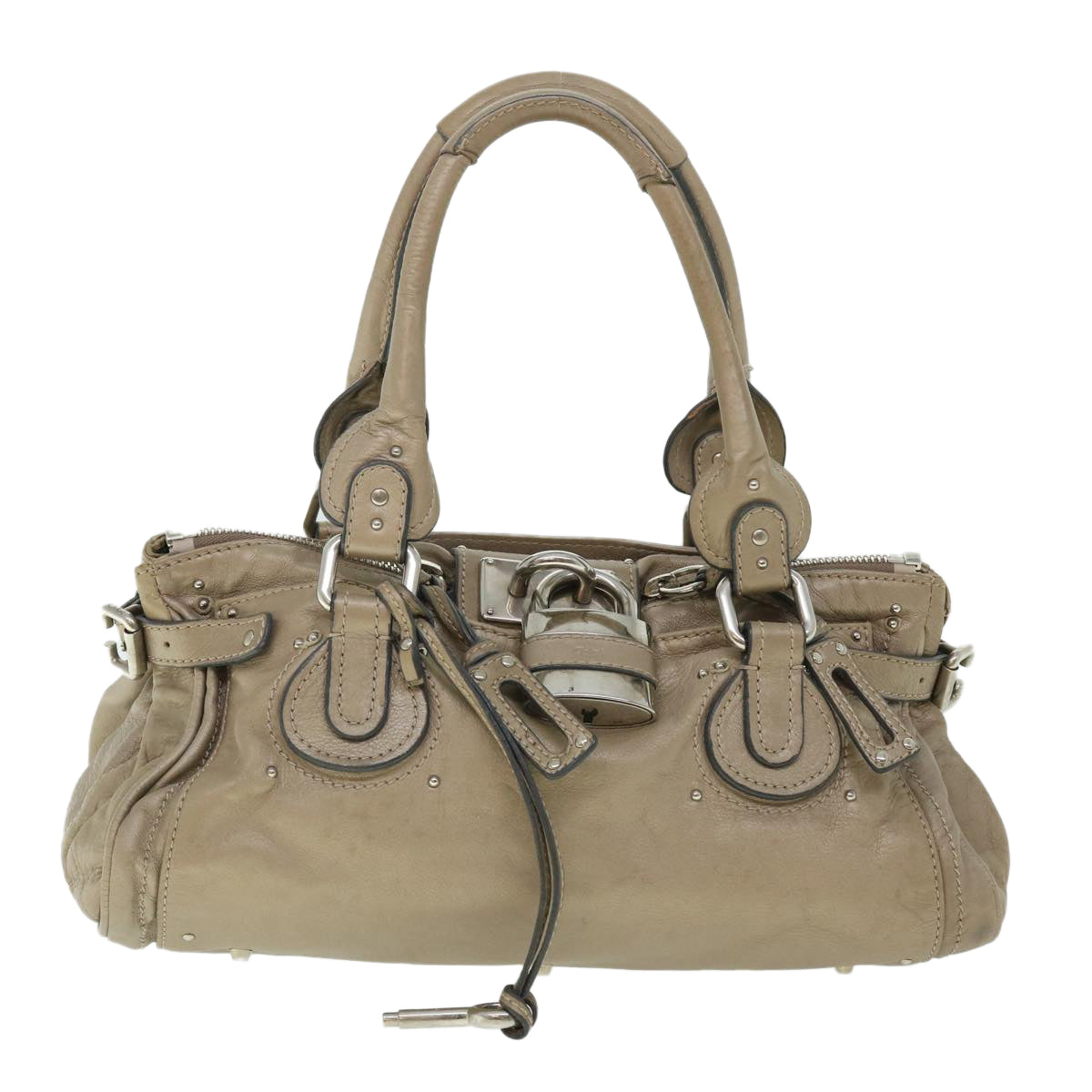 Chloe Paddington Hand Bag Leather Beige 53740