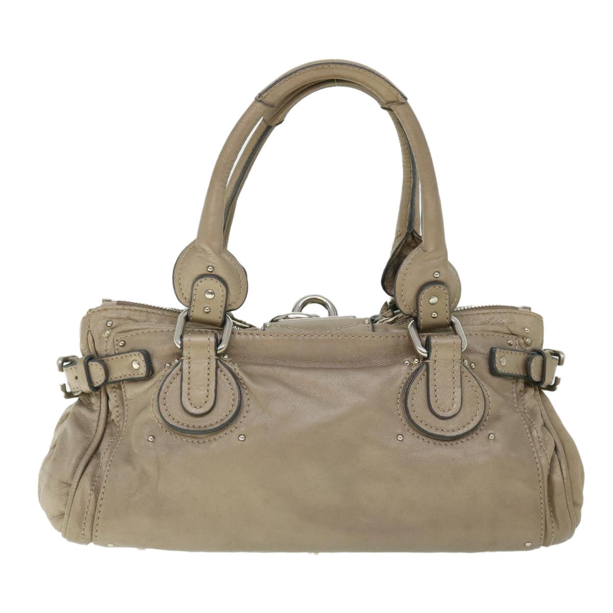 Chloe Paddington Hand Bag Leather Beige 53740