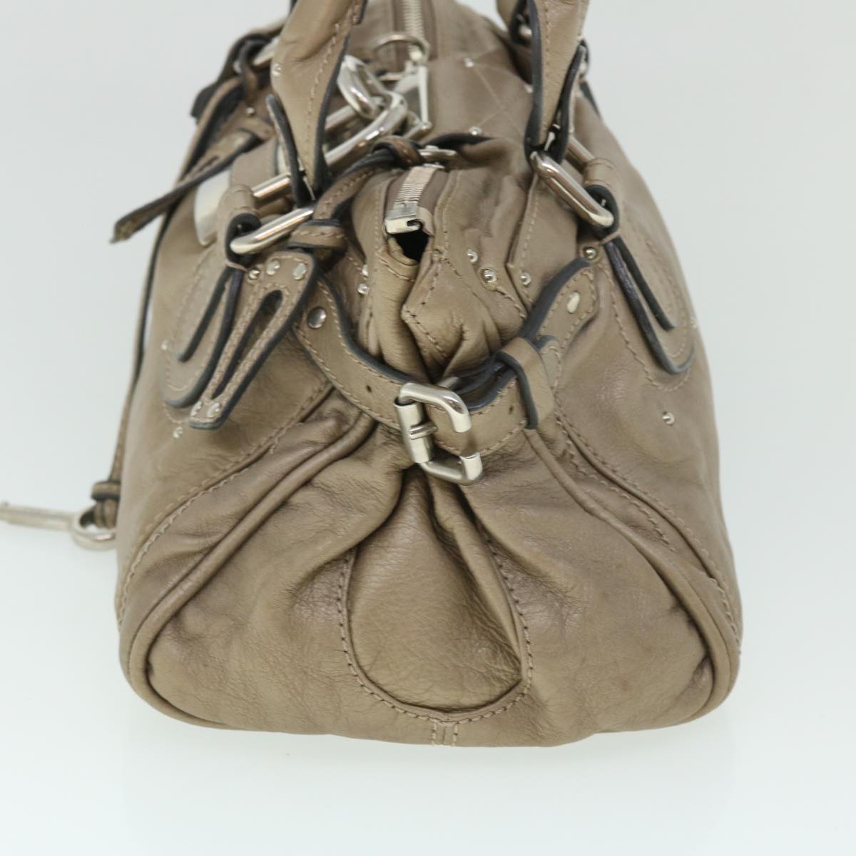 Chloe Paddington Hand Bag Leather Beige 53740