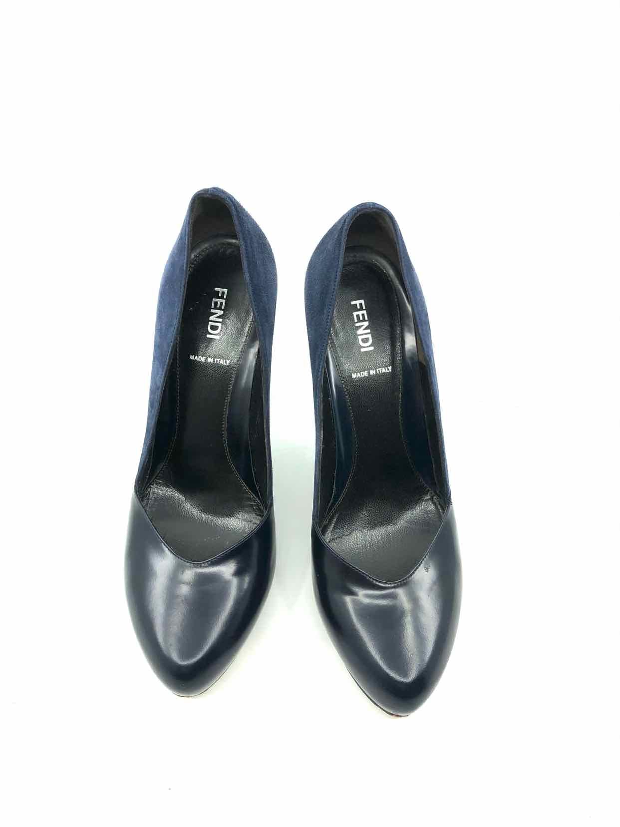 FENDI Leather and Suede Pumps | 8
