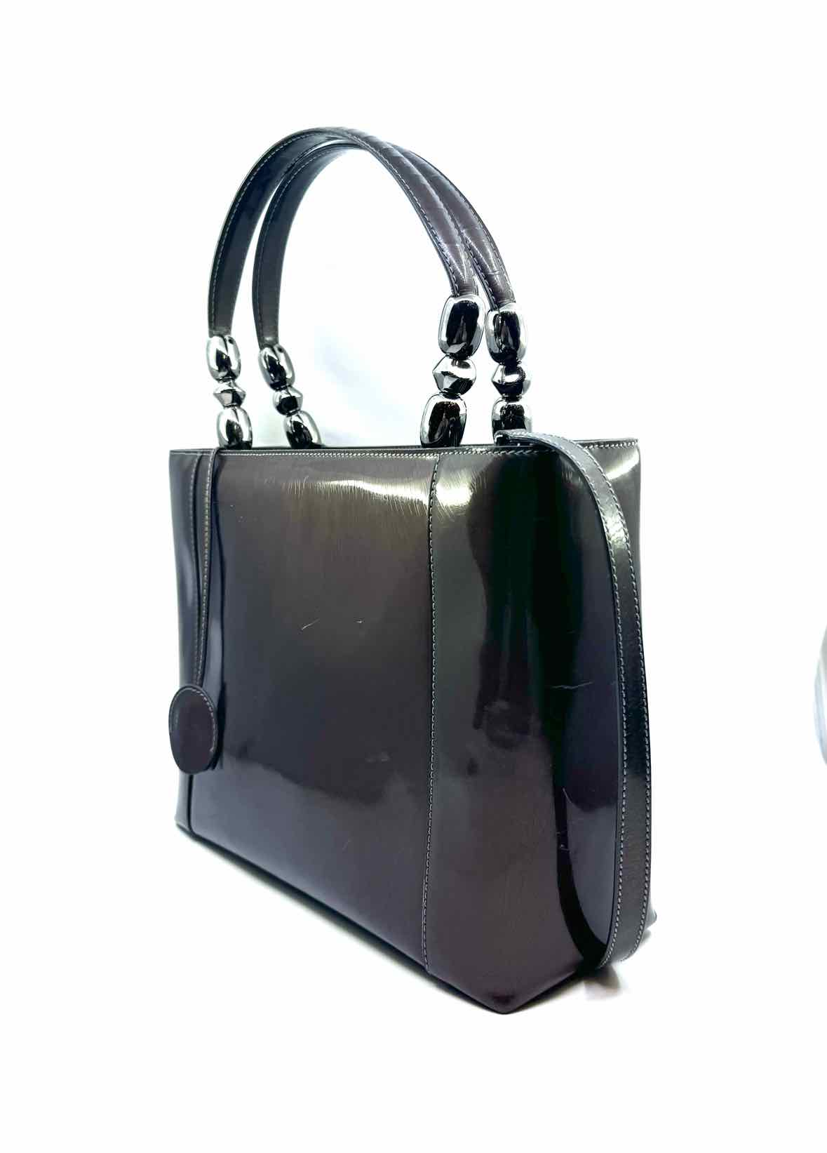 CHRISTIAN DIOR Brown Patent Leather Handbag