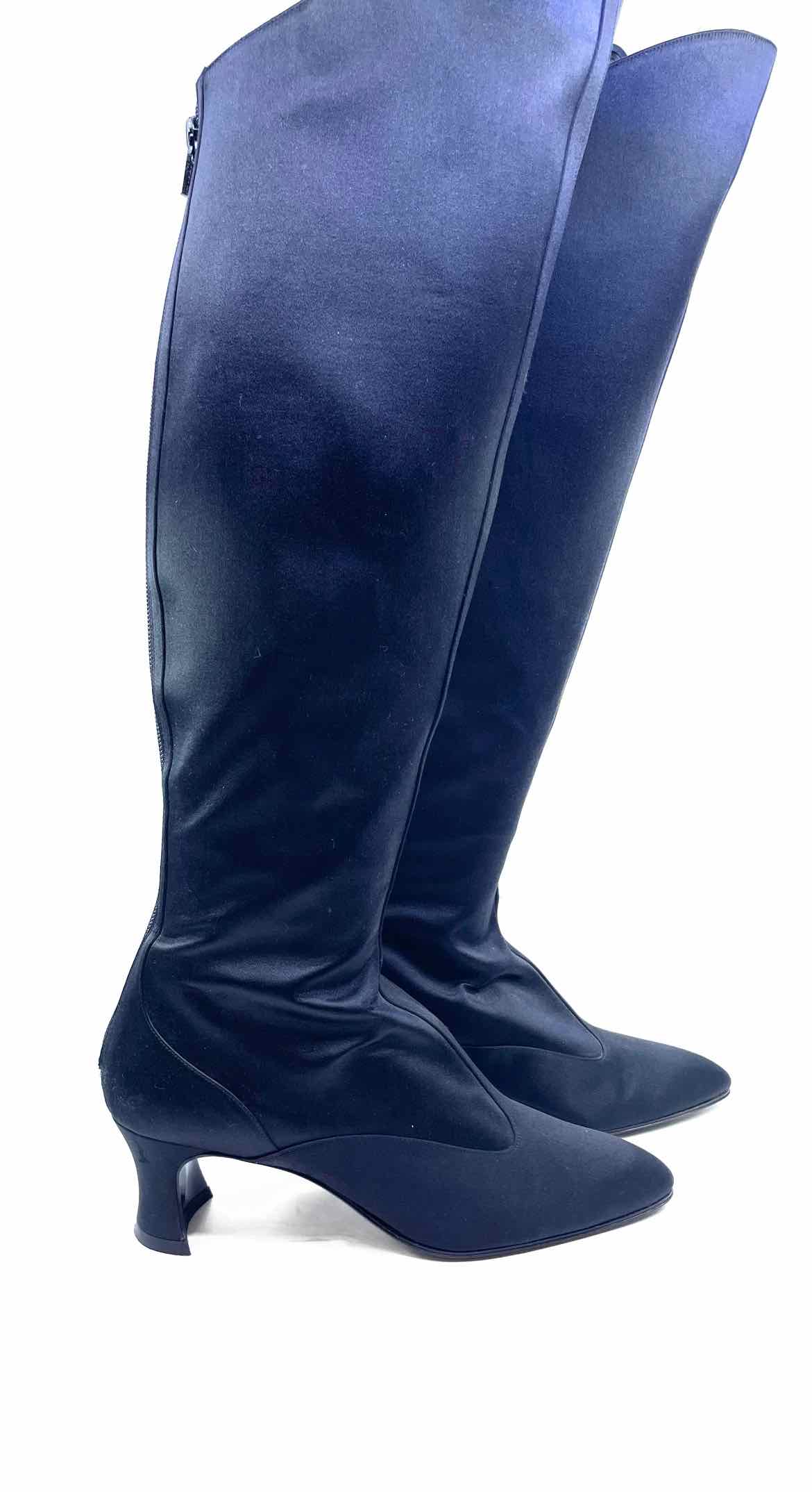 YVES SAINT LAURENT Size 7.5 Black Tall Boot