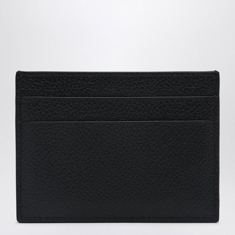 Balenciaga Cash Black Cardholder In Grained Leather Men