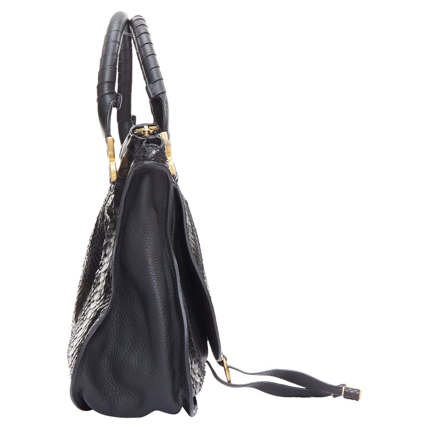 Chloe Marcie scaled leather hardware satchel bag