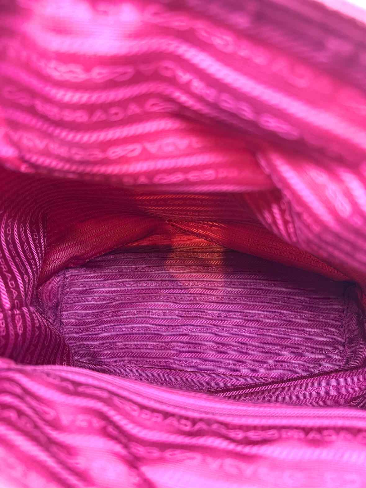 PRADA Pink & White Nylon Handbag