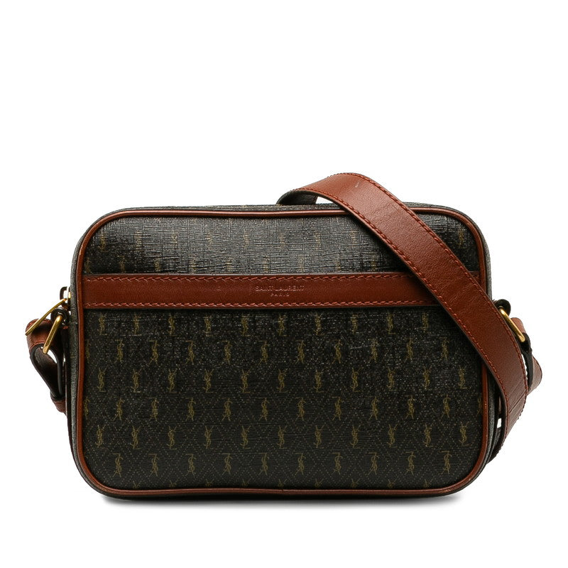 Saint Laurent 669957 Shoulder Bag PVC/Leather Brown