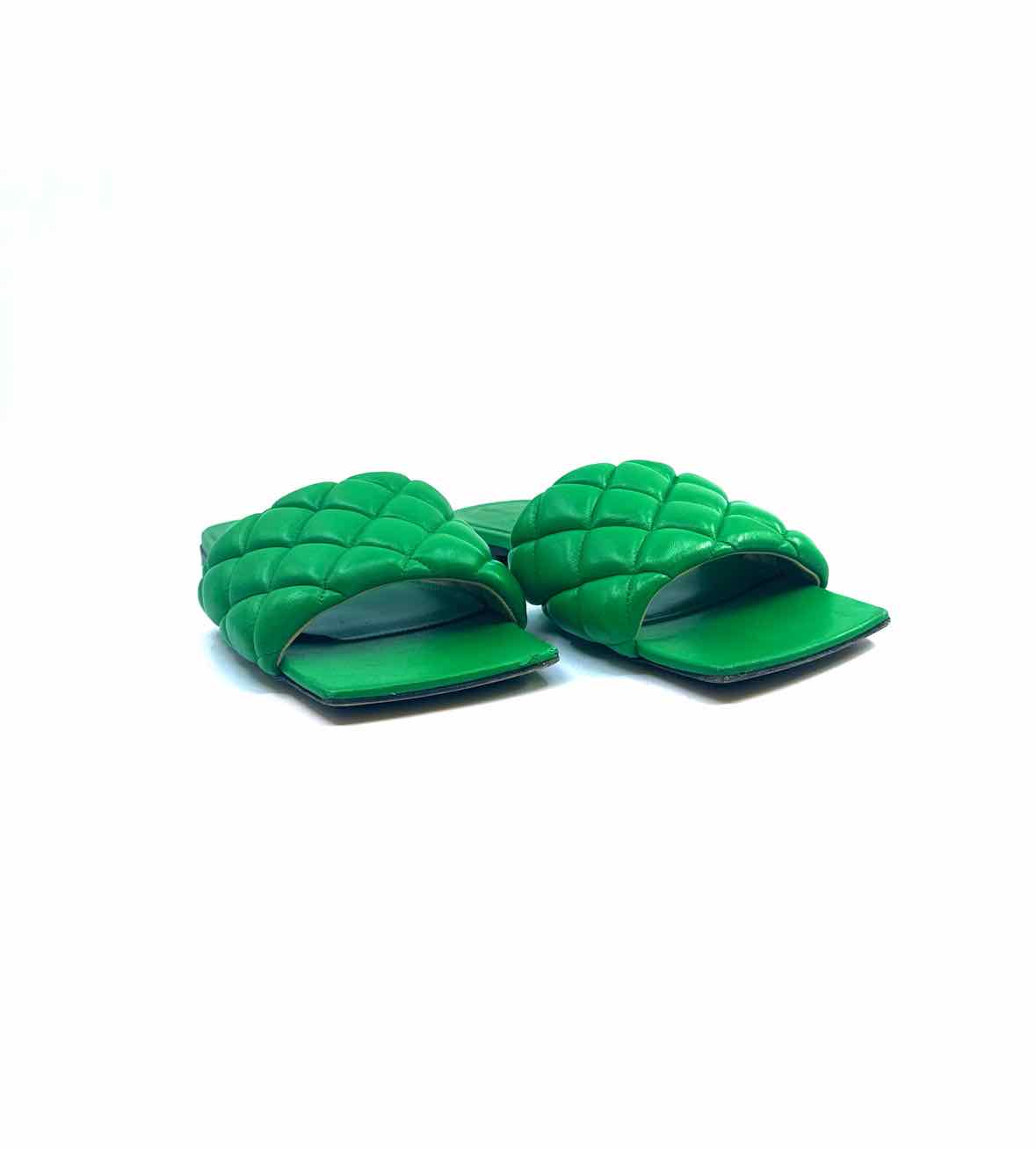 BOTTEGA VENETA Size 8.5 Green Leather Sandals
