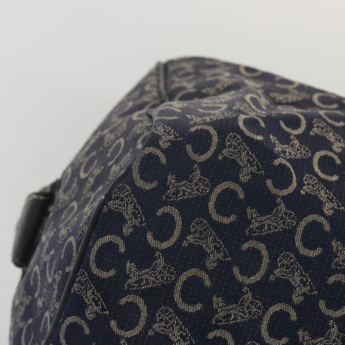 CELINE C Macadam Canvas Boston Bag Navy Auth 68080