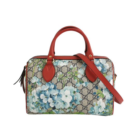 Preloved Gucci GG Blooms Leather Double G Monogram Geranium Floral Pattern Shoulder Bag 250430781173344