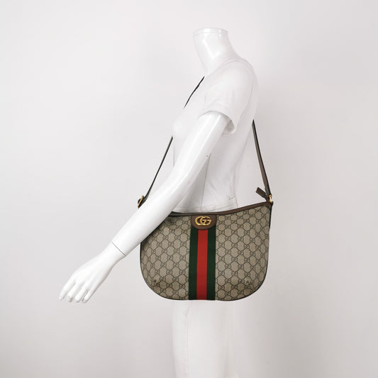 Preloved Gucci Ophidia Leather Canvas GG Crossbody Bag 057852300127
