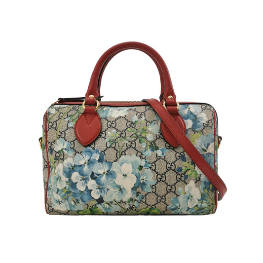 Preloved Gucci GG Blooms Leather Double G Monogram Geranium Pattern Crossbody Bag 250512781188687