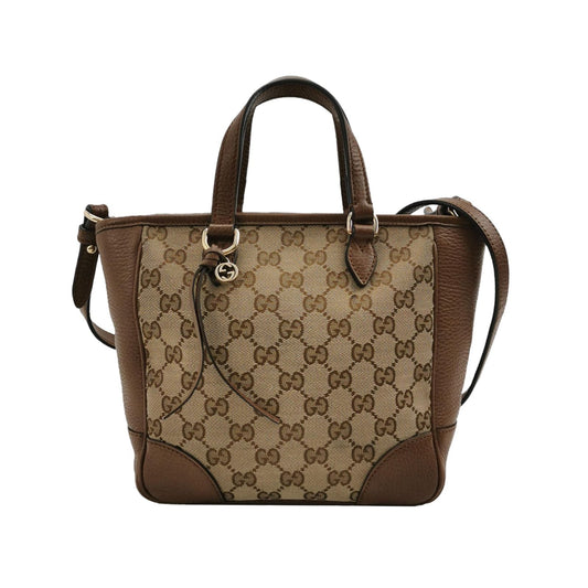 Preloved Gucci Bree Leather Canvas GG Monogram Interlocking G Tassel Crossbody Bag 047852700386