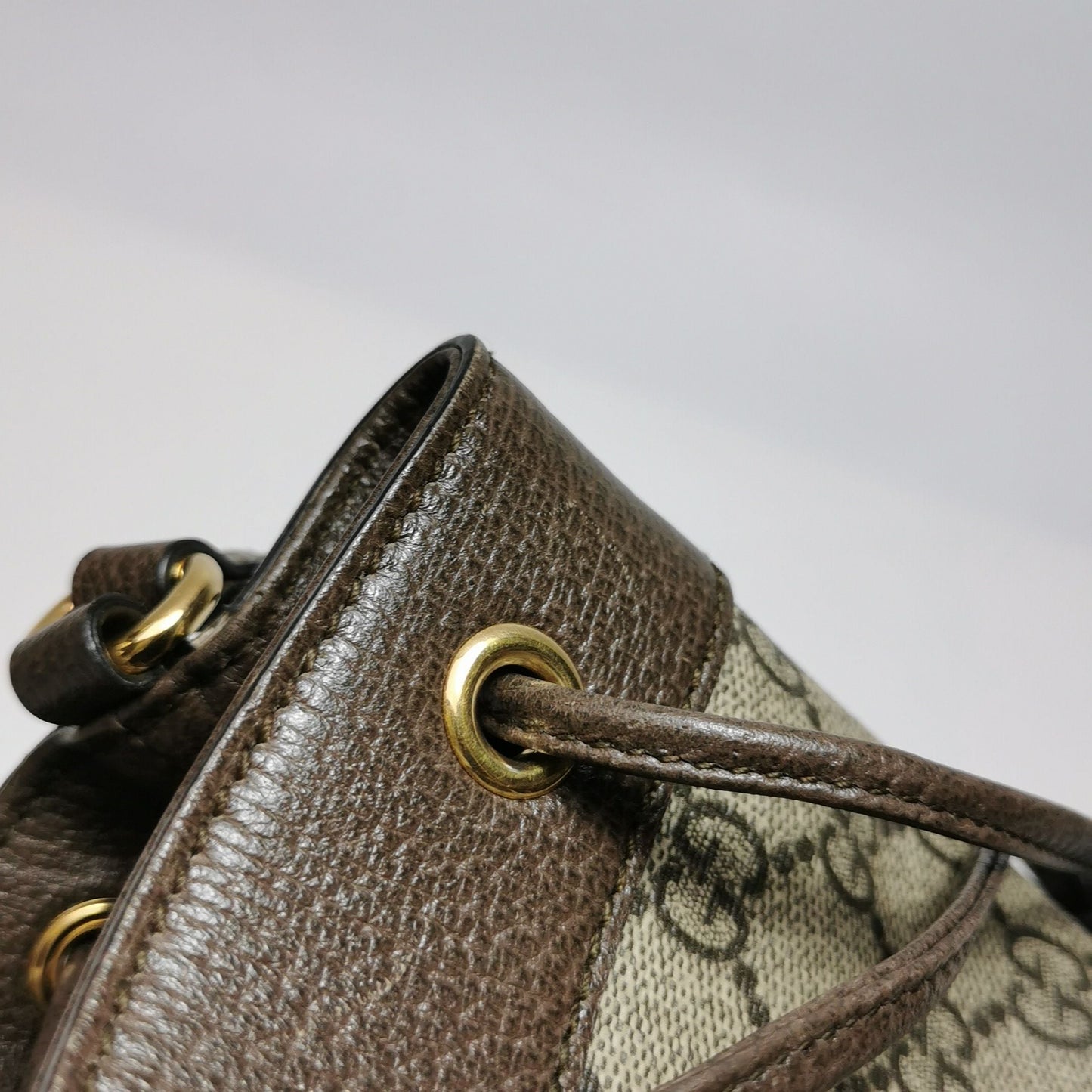 Preloved Gucci Ophidia Mini Leather Canvas GG Bucket Crossbody Bag 250420781157579