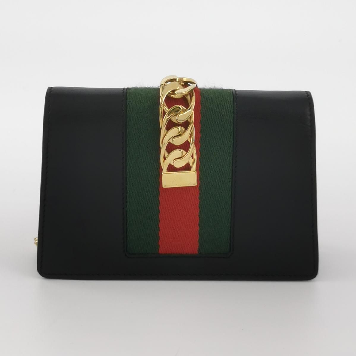 Preloved Gucci Sylvie Mini Leather and Canvas Crossbody Bag 250419781156284