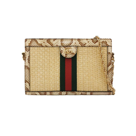 Preloved Gucci Ophidia Small Snake Skin and Canvas GG Crossbody Bag 250323781117455