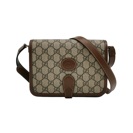 Preloved Gucci GG Retro Mini Leather Crossbody Bag with GG Pattern 250221781073895